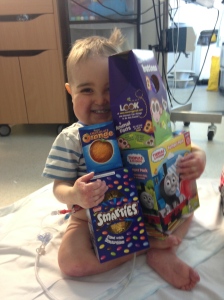 Easter Eggs! All donated to the ward by kind people....Seth does not like chocolate though so........